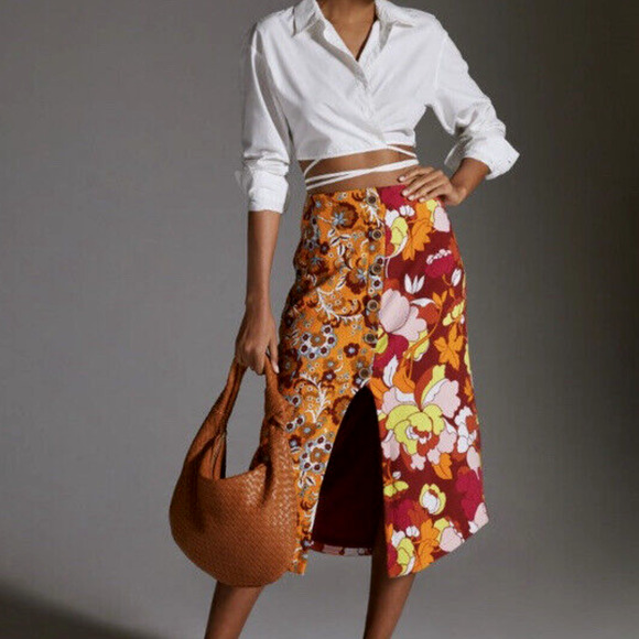 NWT Anthropologie Maeve Floral Midi Skirt - Medium - Picture 7 of 7